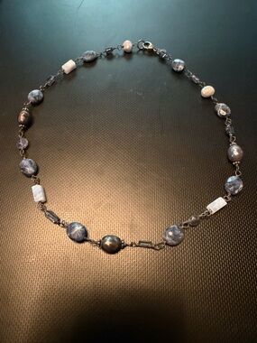 Handcrafted Blue Bead Necklace - Unbranded